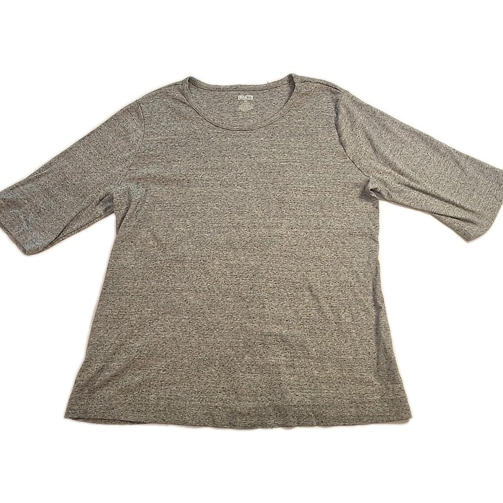 Womens Duluth Trading Heathered Gray 3/4‎ Sleeve Shirt Size XL